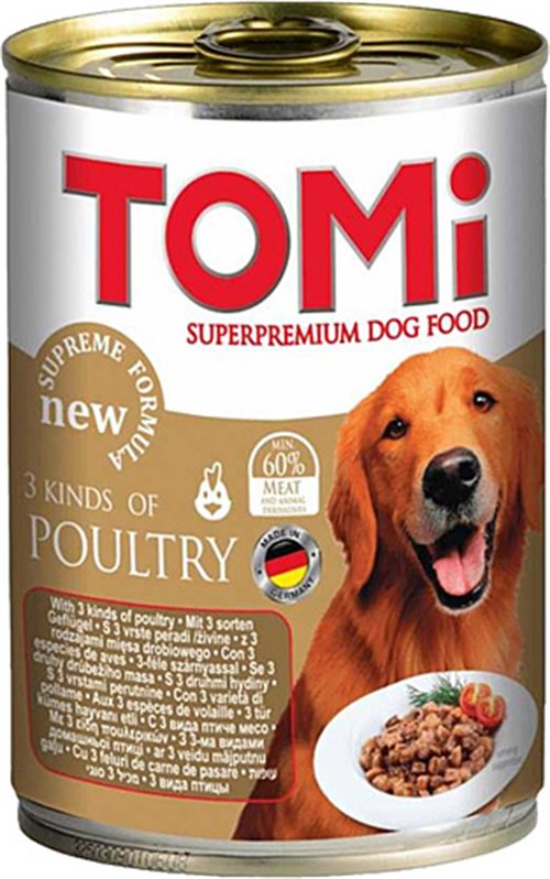 Tomi 3 Çeşit Kümes Hayvanlı Köpek Konserve Maması 400 Gr-mamayolda