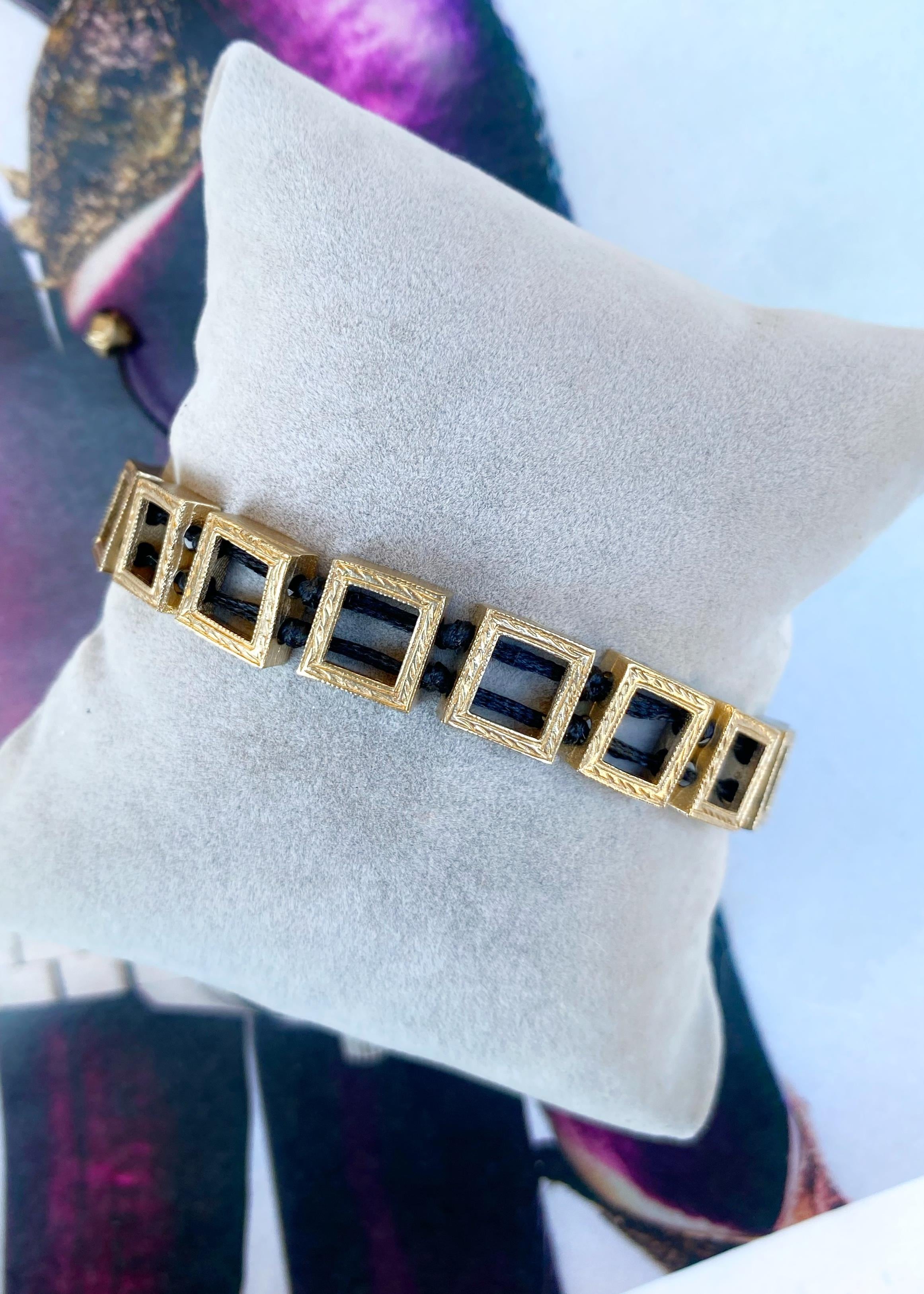 Bronz Siyah İp Bileklik