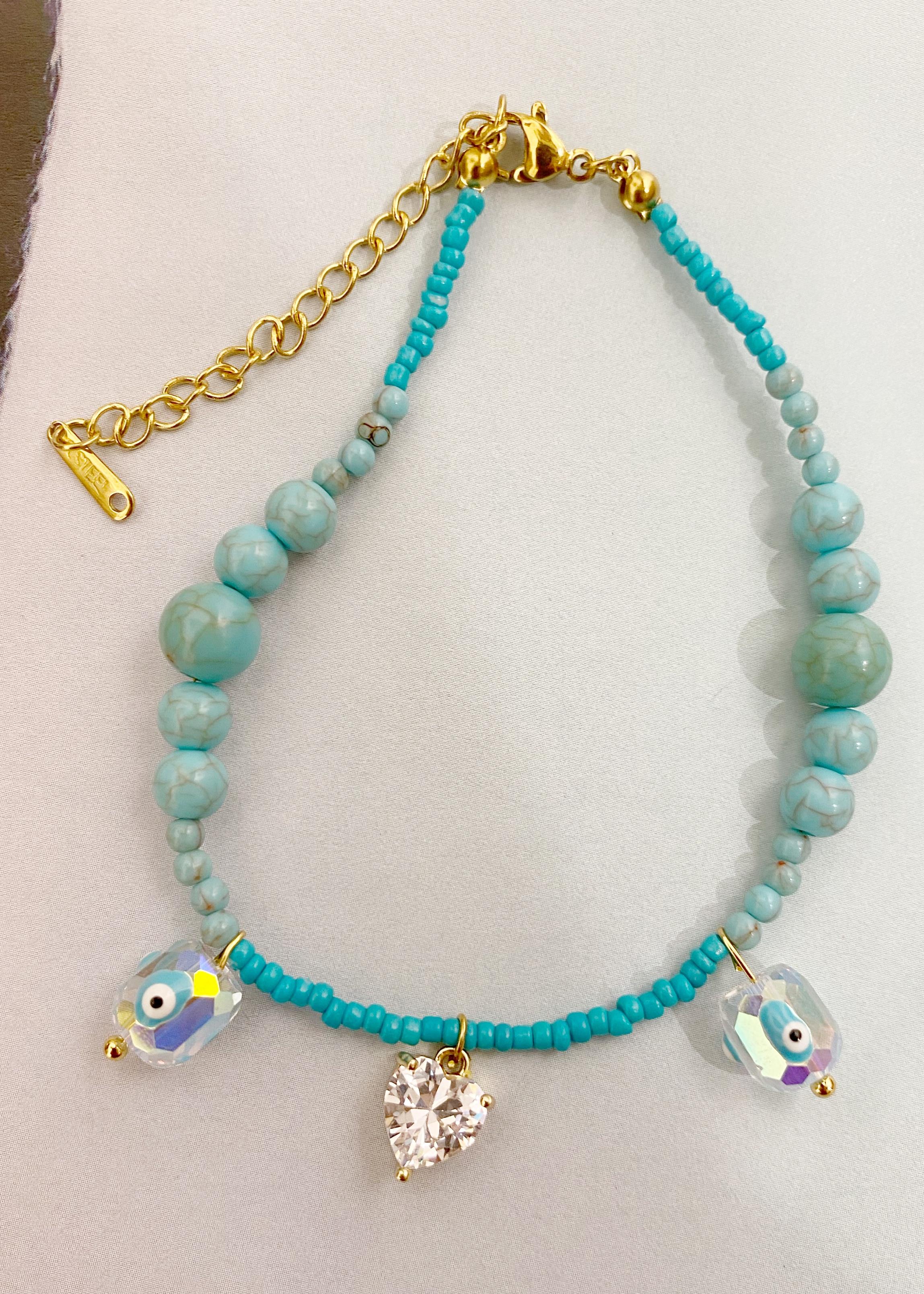 Mavi Boncuklu Halhal 