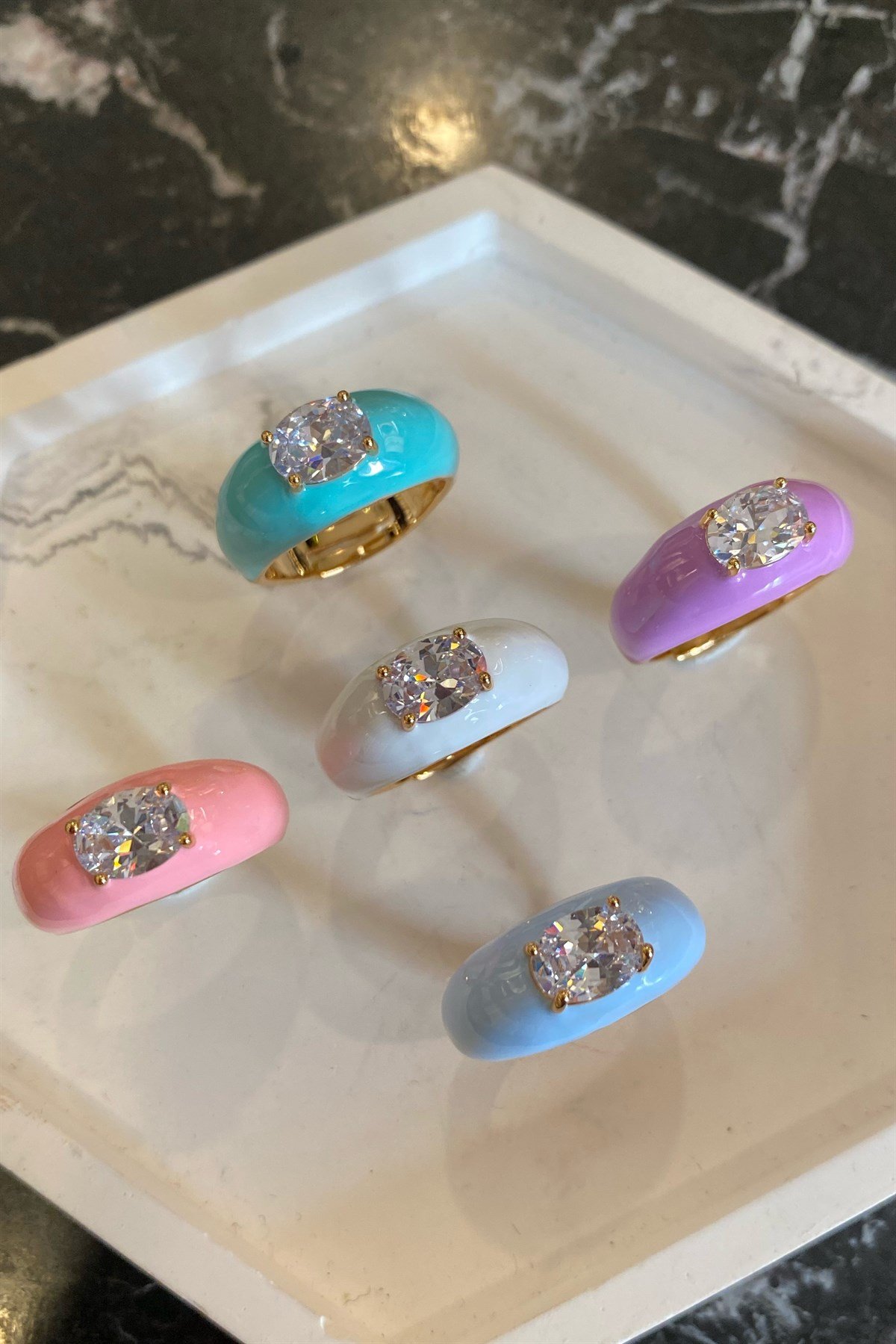 Renkli Mineli Yüzük 