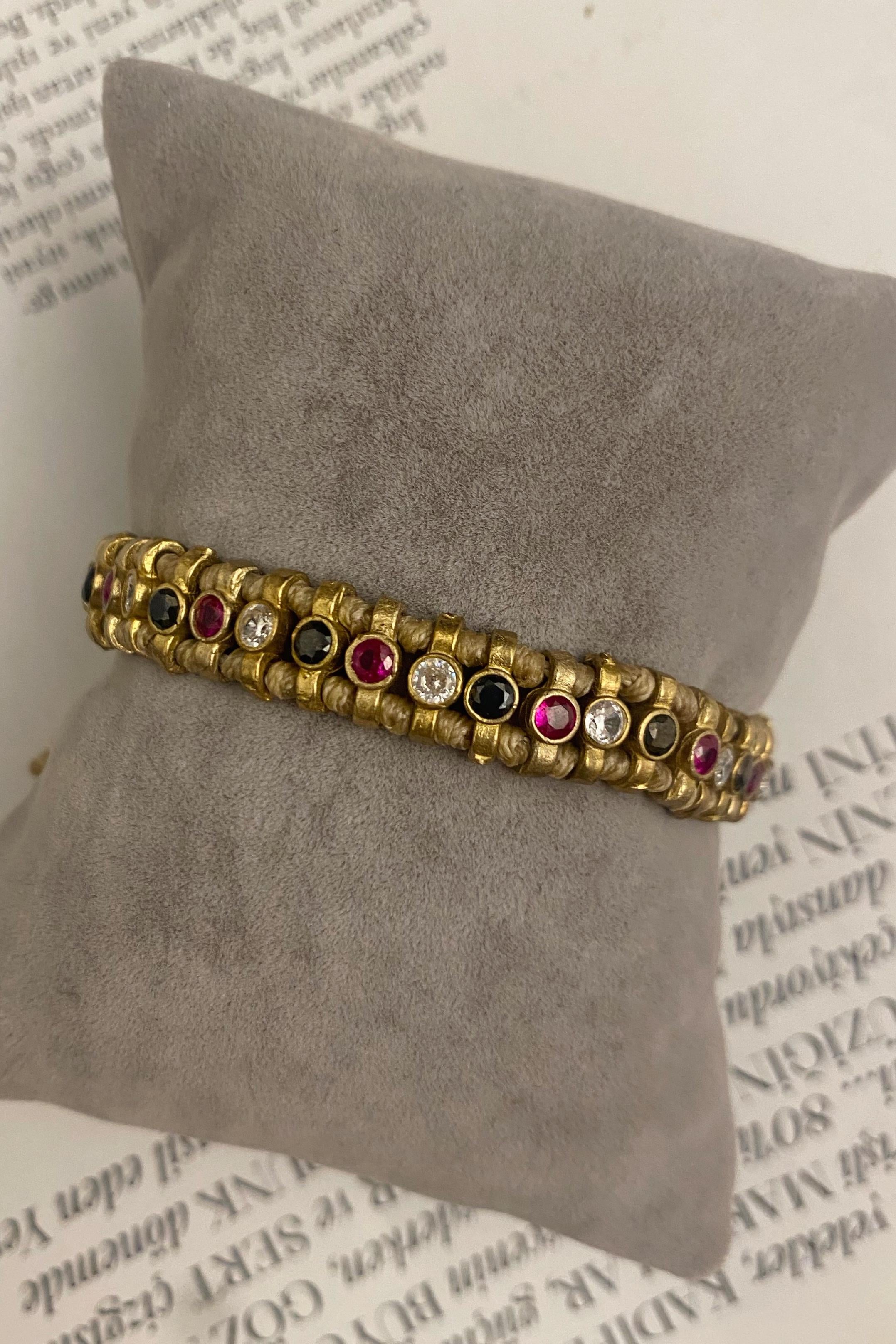 Renkli Taşlı Bronz Bileklik