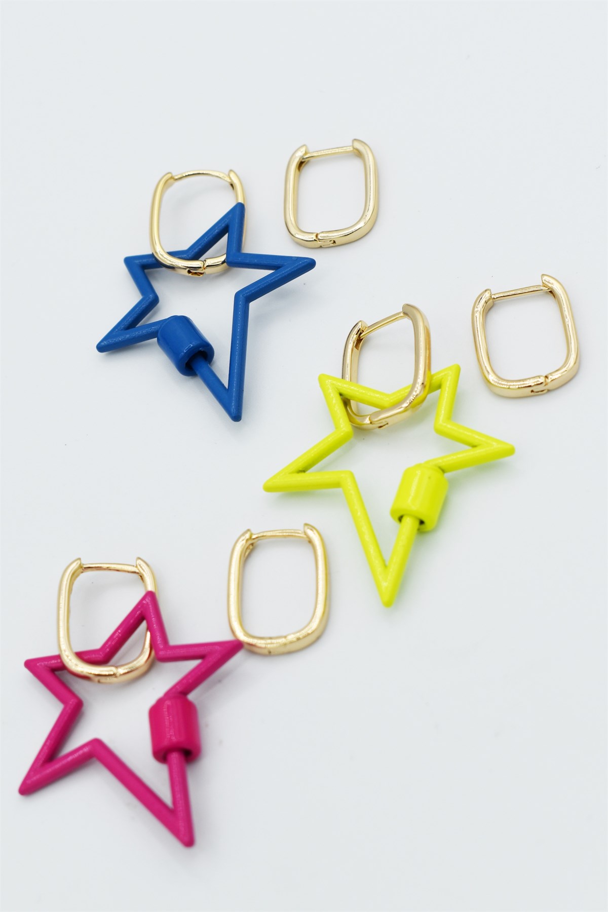 Renkli Yıldız Küpe 