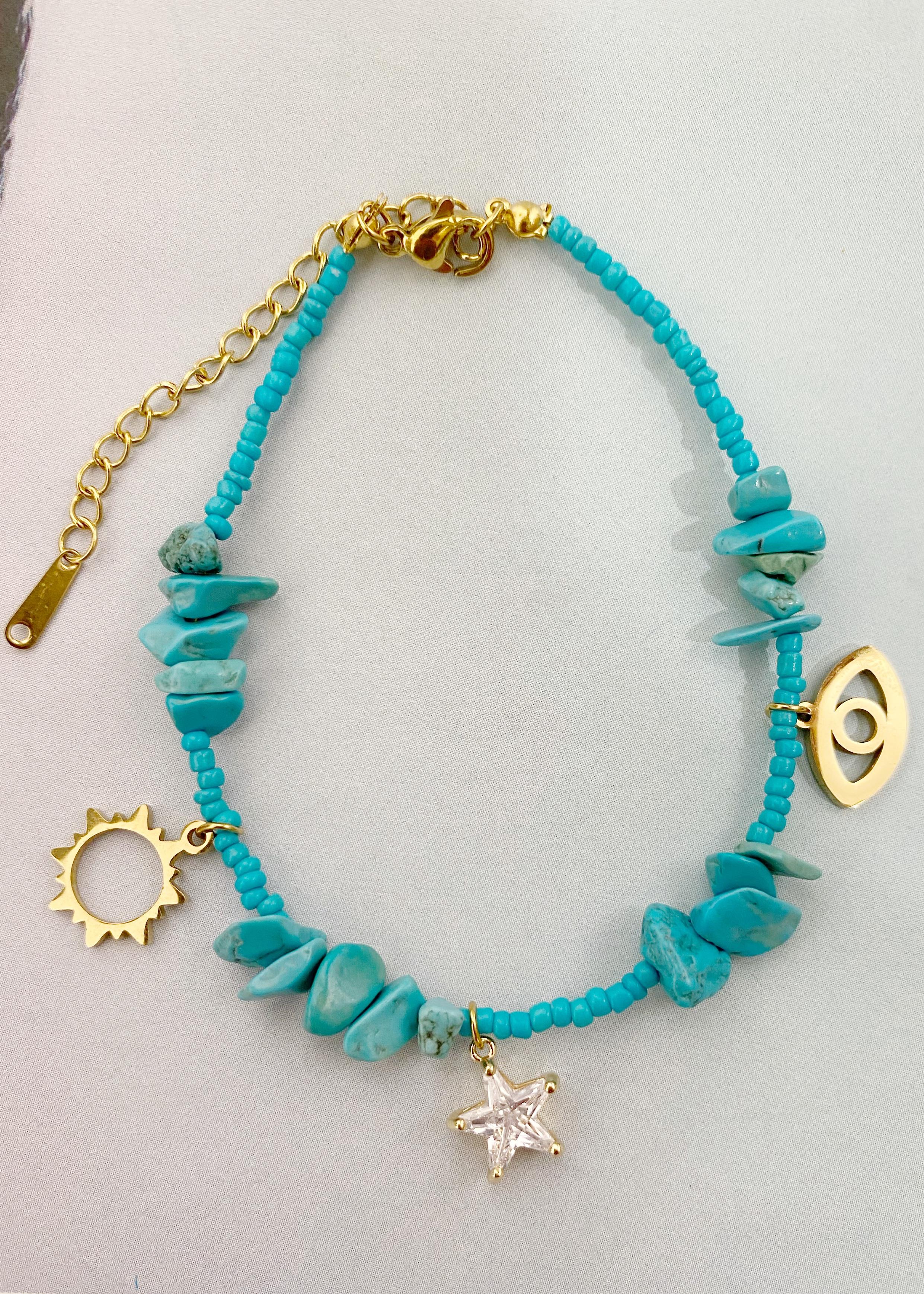 Yıldız ve Göz Detaylı Halhal 