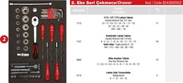 Takım Dolabı Eko Serisi Çekmece 2 | 8243002052 |  (T200064)