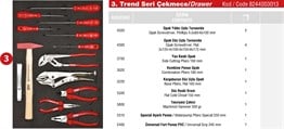 Takım Dolabı Trend Serisi Çekmece 3 | 8244003013 |  (T200072)