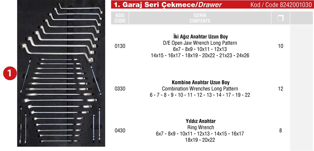 Takım Dolabı Garaj Serisi Çekmece 1 | 8242001030 |  (T200047)