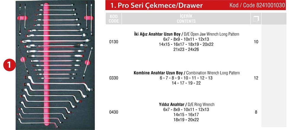 Takım Dolabı Pro Serisi Çekmece 1 | 8241001030 |  (T200014)