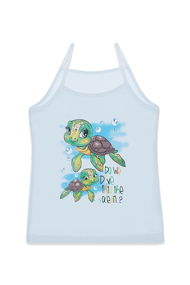 Donella 5li Renkli Kaplumbağa Baskılı Kız Çocuk Atlet - 435086