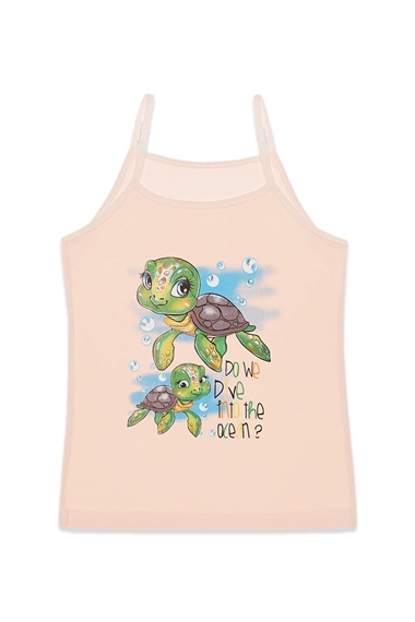 Donella 5li Renkli Kaplumbağa Baskılı Kız Çocuk Atlet - 435086