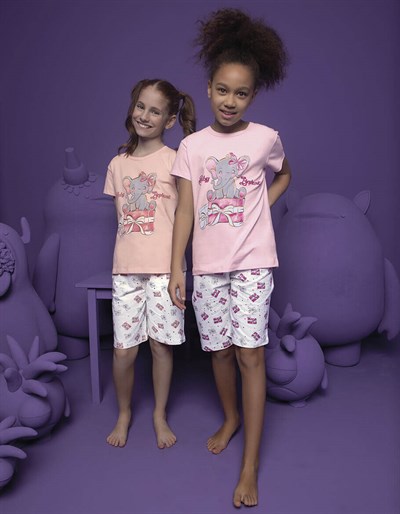Donella Fil Baskılı Kız Çocuk Şortlu Pijama Takım - 10061