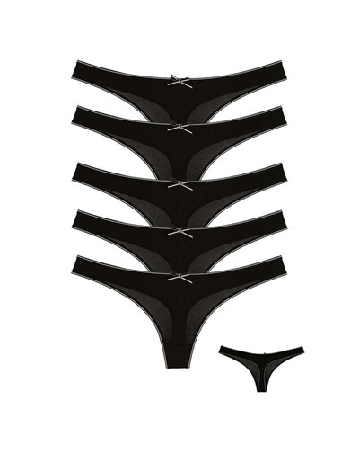 TangaDonella5'li Siyah Kadın Tanga