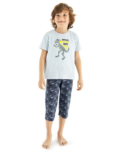 Donella Dinazor Baskılı Erkek Çocuk Yazlık Pijama Takımı - 11560