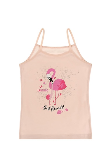 AtletDonellaDonella 5'li Renkli Flamingo Baskılı Kız Çocuk Atlet