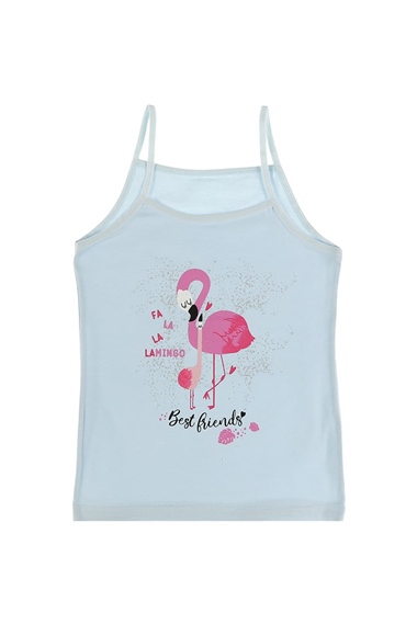 AtletDonellaDonella 5'li Renkli Flamingo Baskılı Kız Çocuk Atlet