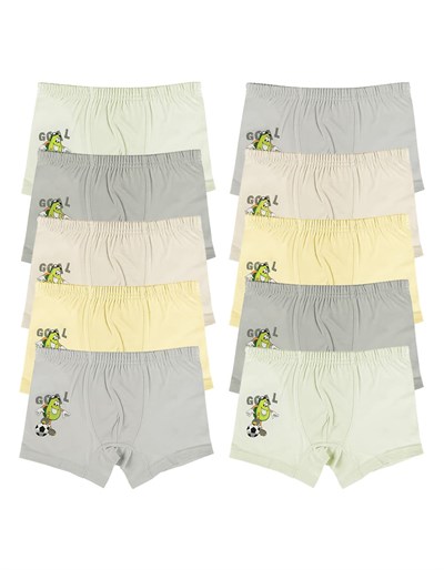BoxerDonellaDonella 10'lu Renkli Baskılı Erkek Çocuk Boxer - 7571LY