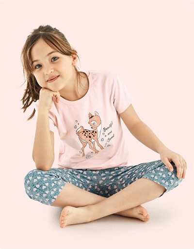 PijamaDonellaDonella Ceylan Baskılı Kız Çocuk Yazlık Pijama Takımı