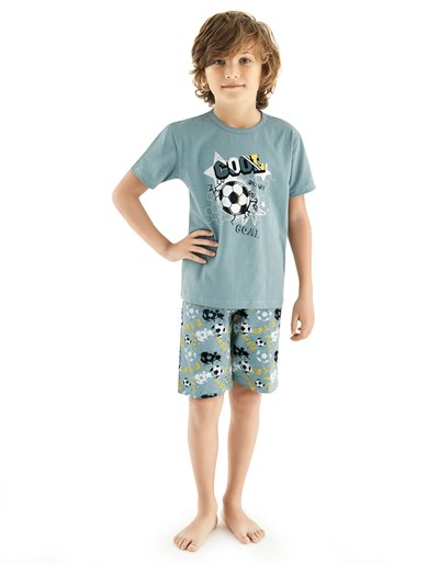 PijamaDonellaDonella Soccer Baskılı Erkek Çocuk Yazlık Pijama Takımı