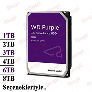 6 TB WD Purple HDD 7/24  Güvenlik Diski