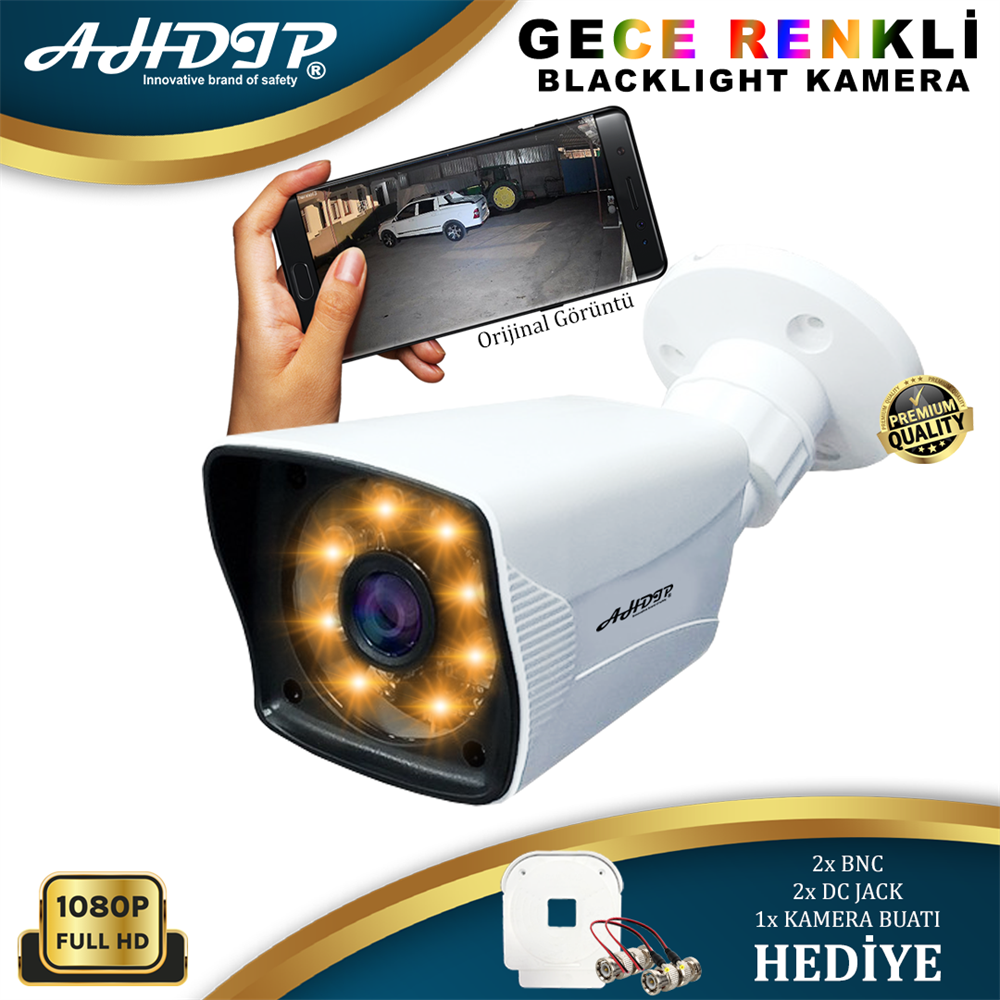 Ahdip A-4253 2.0MP AHD 1080P 1 Adet Gece Renkli Gösteren Kamera Paketi -  Blacklight