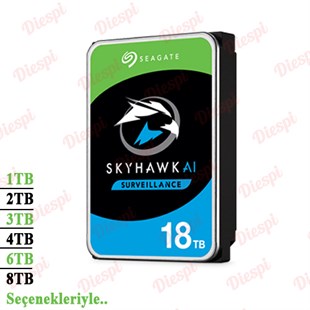 8 TB Seagate Skyhawk HDD 7/24  Güvenlik Diski