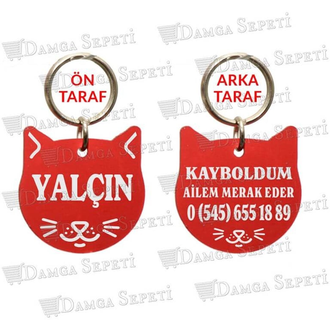 Metal Kedi Model Kedi Künyesi