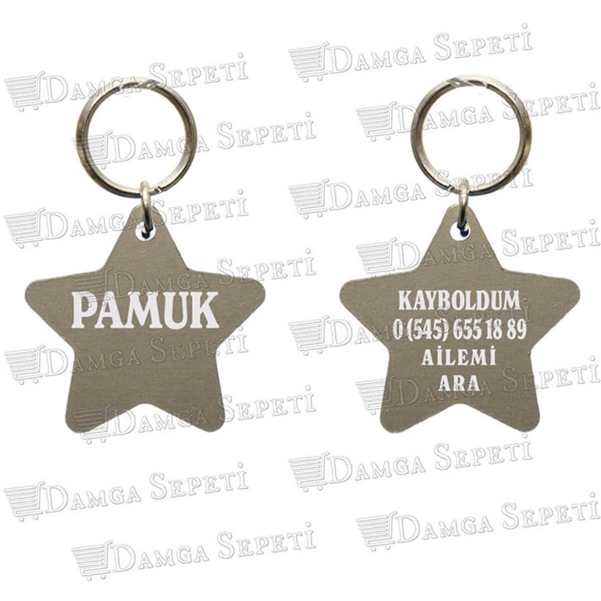 Metal Yıldız Model Kedi & Köpek Künyesi