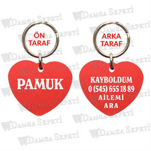 Metal Kalp Model Kedi & Köpek Künyesi