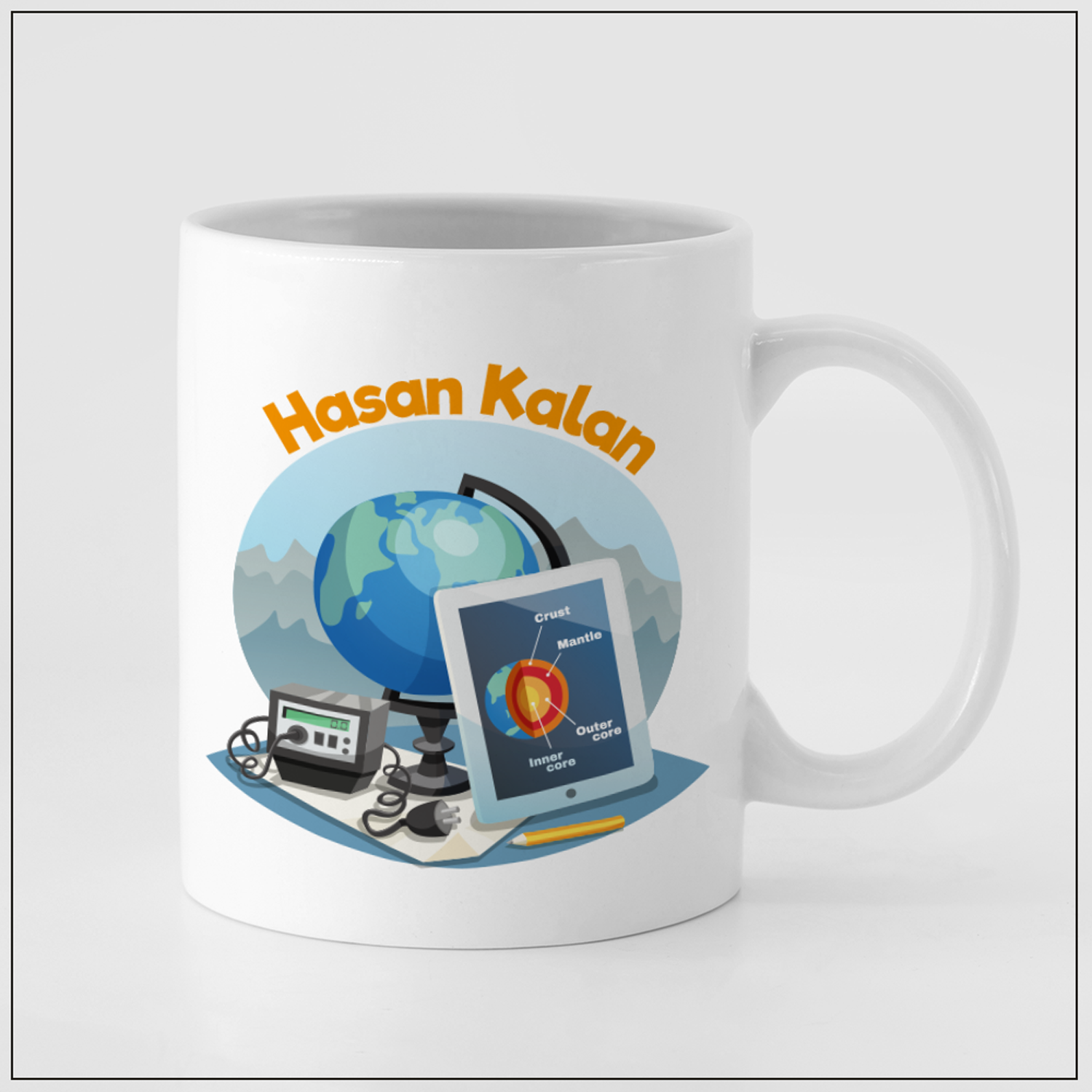 Coğrafya ve Fen Bilimleri Öğretmeni Dünya Temalı İsme Özel Kupa Bardak
