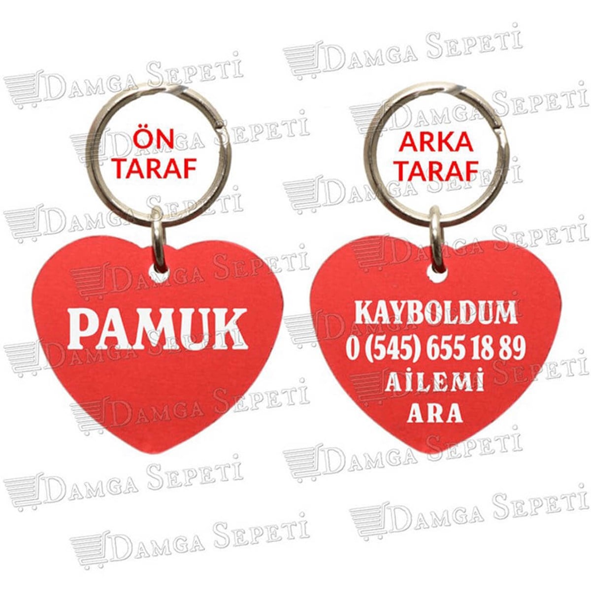 Metal Kalp Model Kedi & Köpek Künyesi