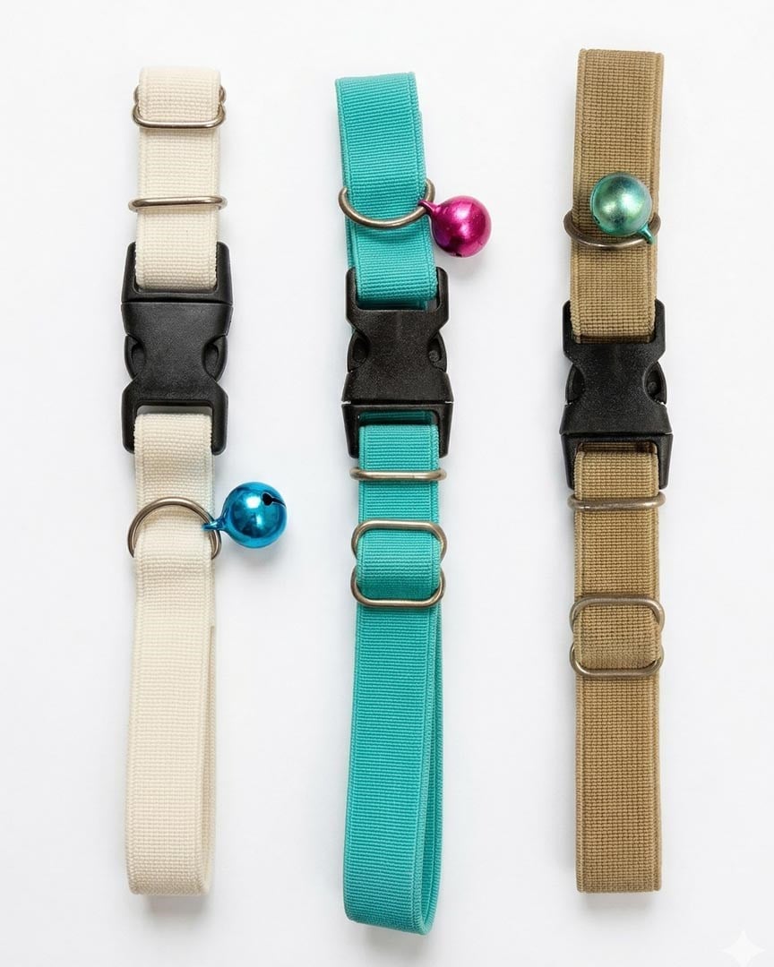 Renkli Zilli ve Ayarlanabilir Elastik Kedi Boyun Tasması