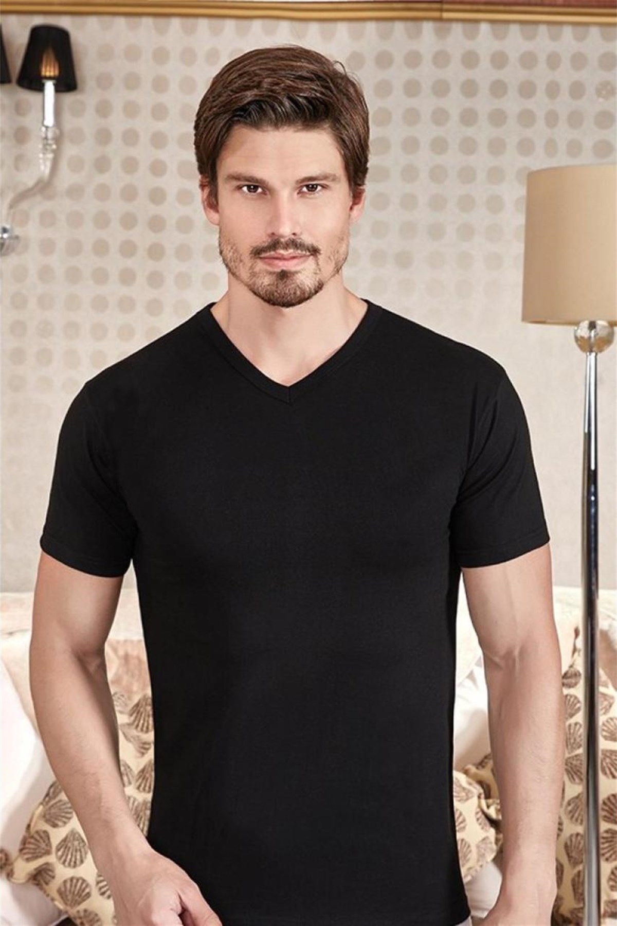 Atlet, FanilaBerrak 1027 V Yaka Kısa Kol Likralı Süprem Erkek Fanila