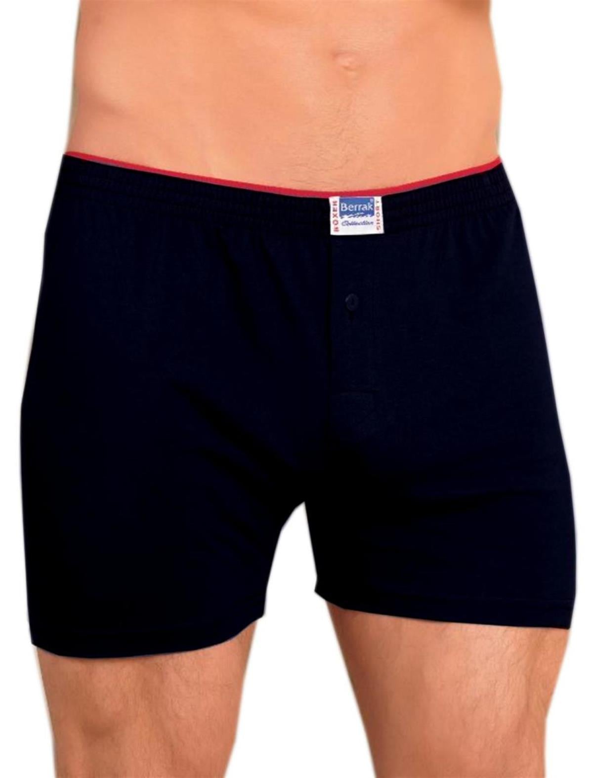 BoxerBerrak 1099 6'lı Ekonomik Paket %100 Pamuk Havlu Bel Düğmeli Erkek Boxer