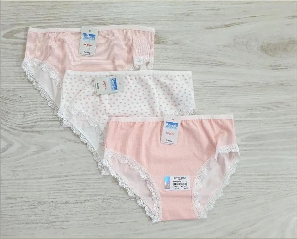 İç GiyimBerrak 2577 Dantel Kenarlı Desenli Kız Çocuk Bikini Külot