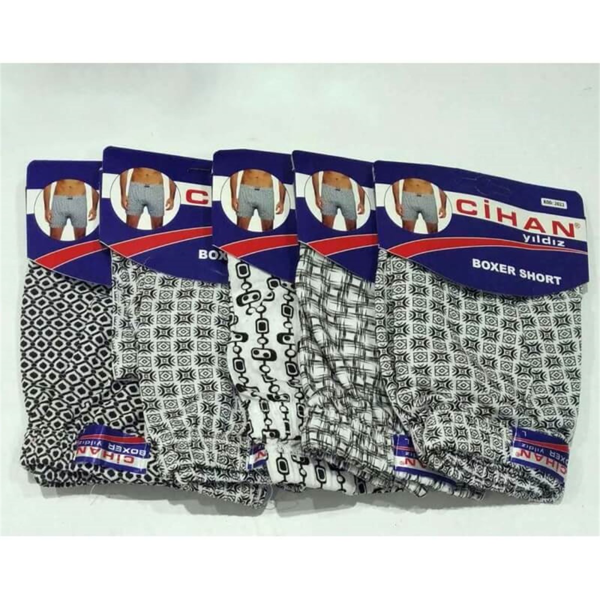 BoxerCihan Yıldız 2022 6'lı Ekonomik Paket Desenli Erkek Boxer