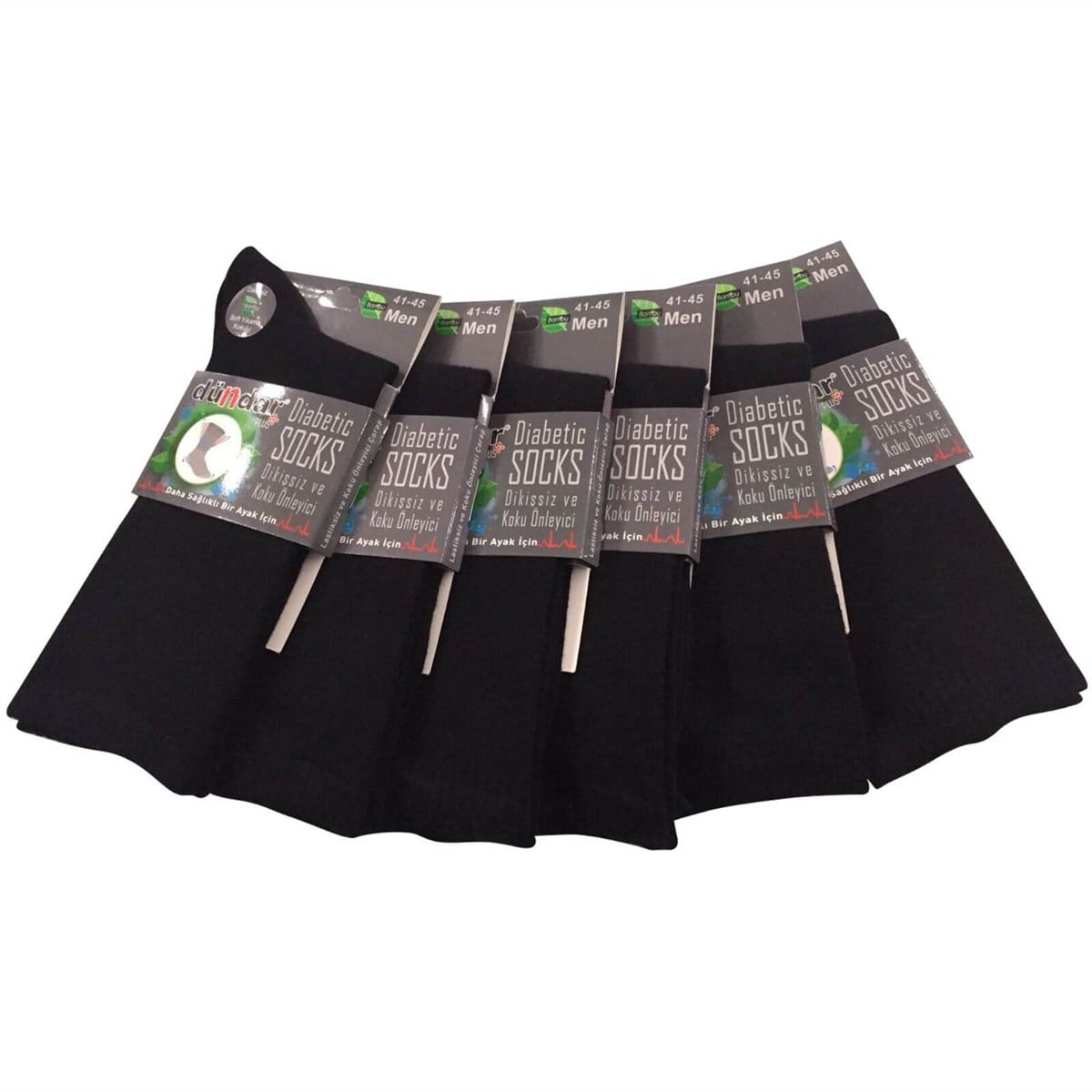 ÇorapDündar Dikişsiz Diyabetik Bambu Lastiksiz Erkek Şeker Çorap 6'lı Paket