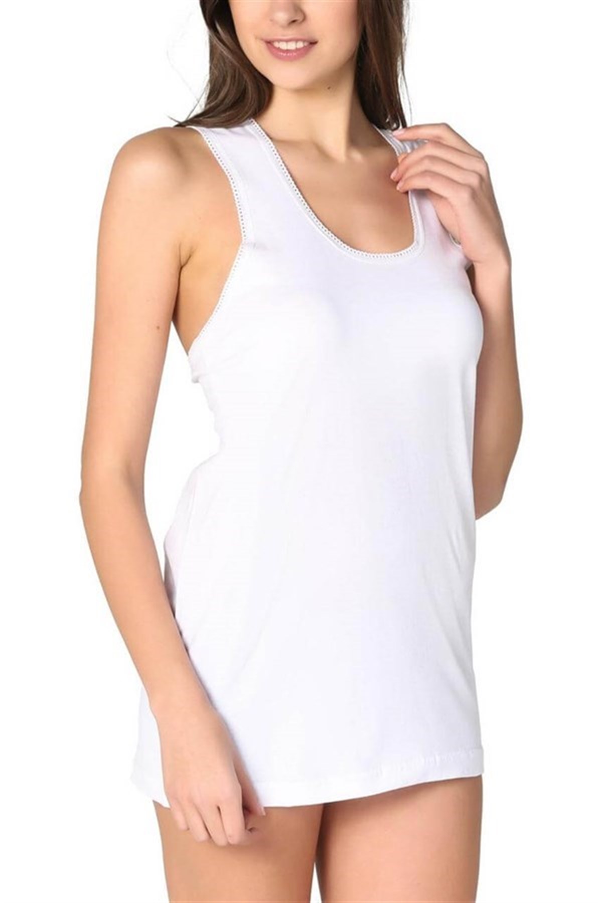 Atlet, Fanila, BodySedef Yıldız 1016 Kroşatalı Kaşkorse Bayan Atlet Beyaz