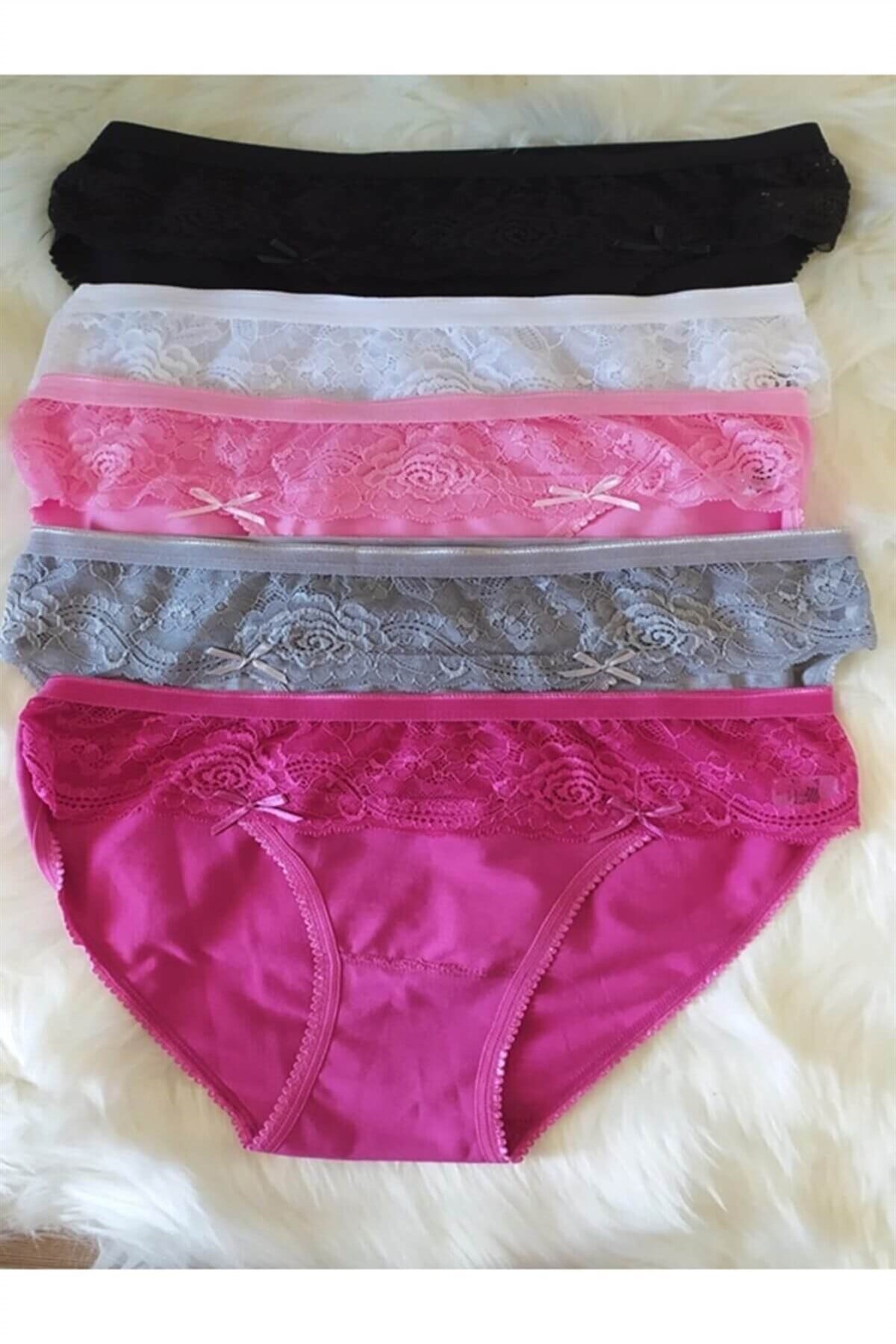 Külot, String, TangaTutku 0736 Funda 6'lı Paket Dantelli Elastan Bayan Bikini Külot