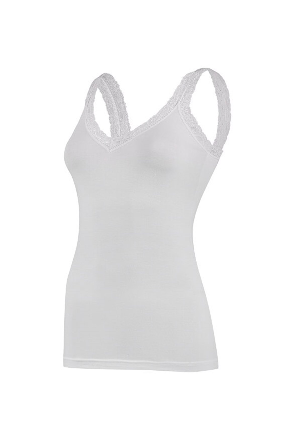 Atlet, Fanila, BodyYıldızYıldız 2260 Modal Likralı Askıları Dantelli Bayan Atlet