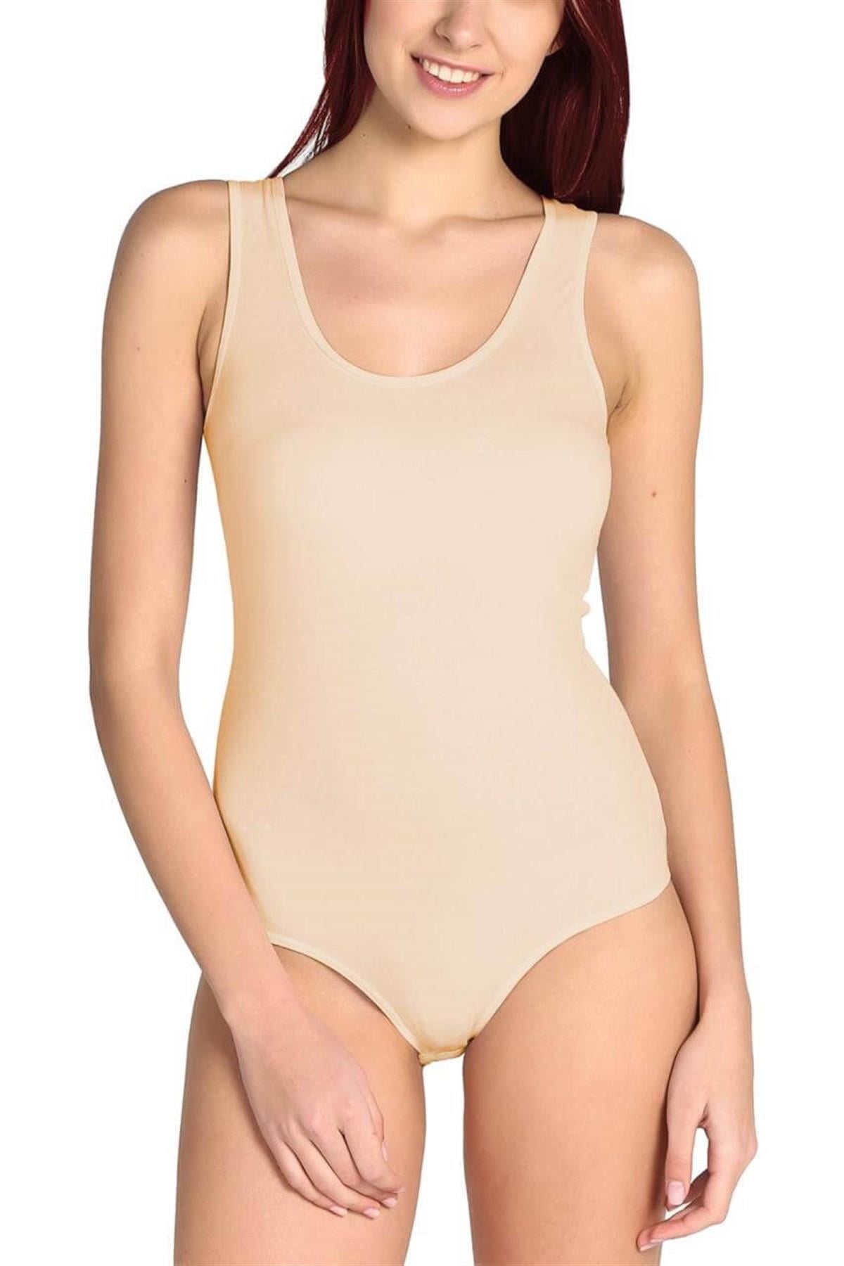 Atlet, Fanila, BodyYıldız 2067 Geniş Askılı Çıtçıtlı Body Bayan Zıbın