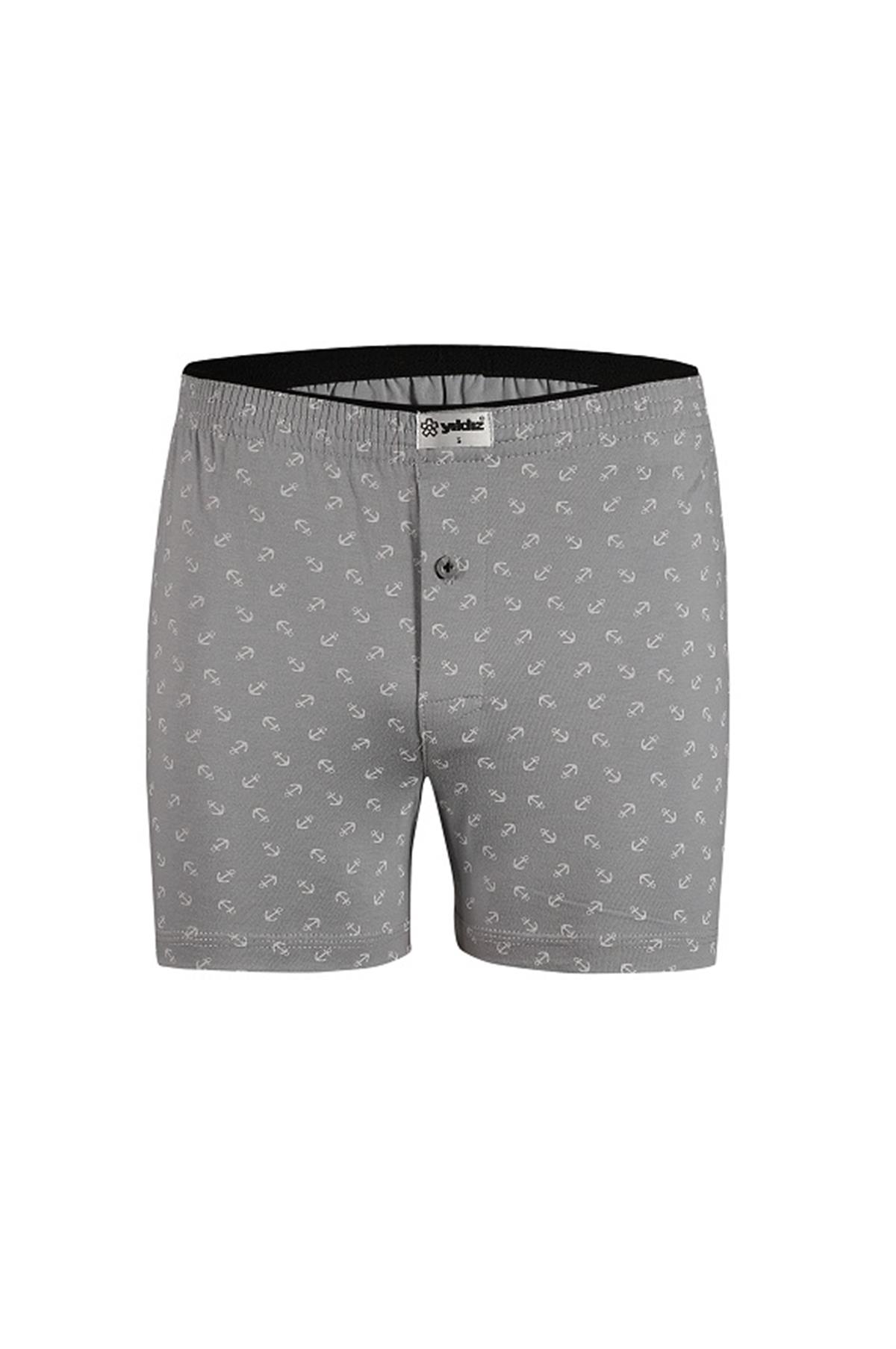 BoxerYıldız 48 Çapa Desenli Battal Beden Boxer