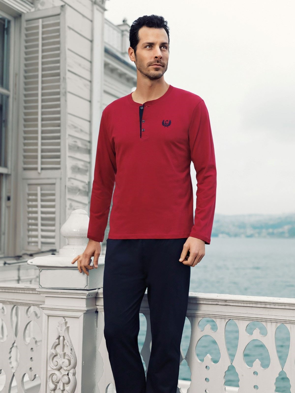 Pijama Takım & Gecelik SabahlıkCapsella 1002 Patlı Uzun Kollu Çeyizlik Erkek Pijama Takımı