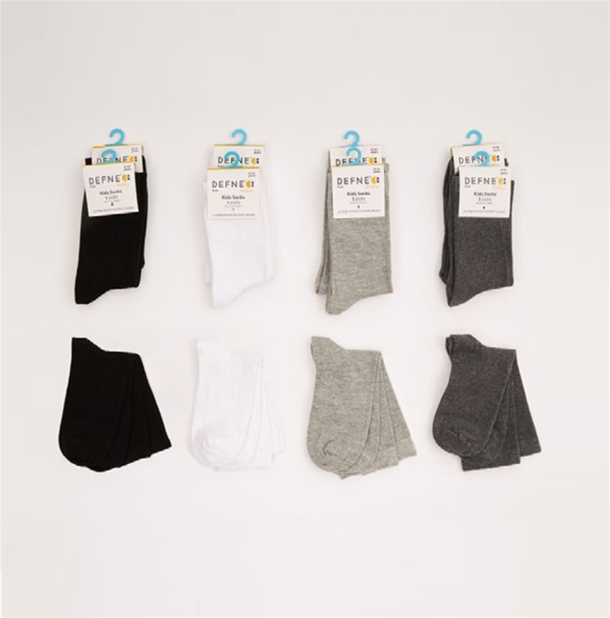 Çorap12'li Paket Karışık Renkli Çocuk Soket Çorap