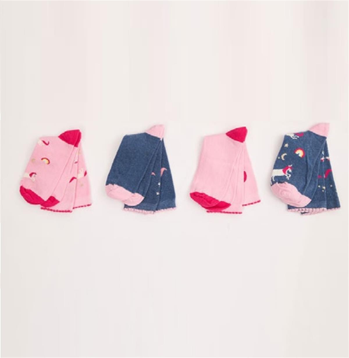 Çorap4'lü Paket Unicorn Karakterli Uzun Konç Soket Çorap