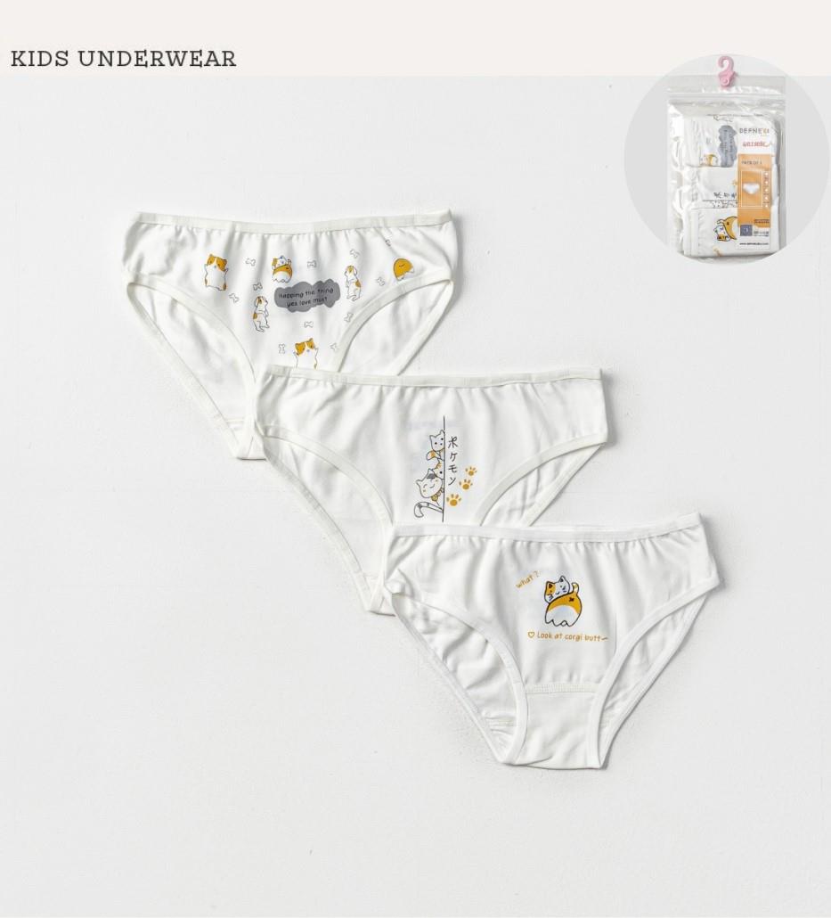 İç GiyimSevimli Kedicikler Temalı Likralı Penye 3'lü Kız Çocuk Slip Set