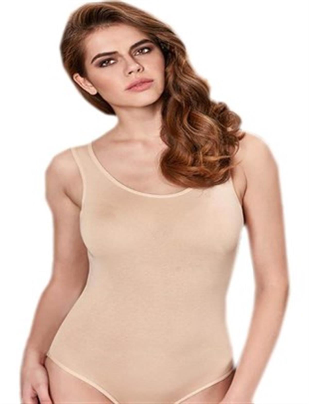 Atlet, Fanila, BodyElite Life 878 Çıtçıtlı Kalın Askılı Slip Body Zıbın