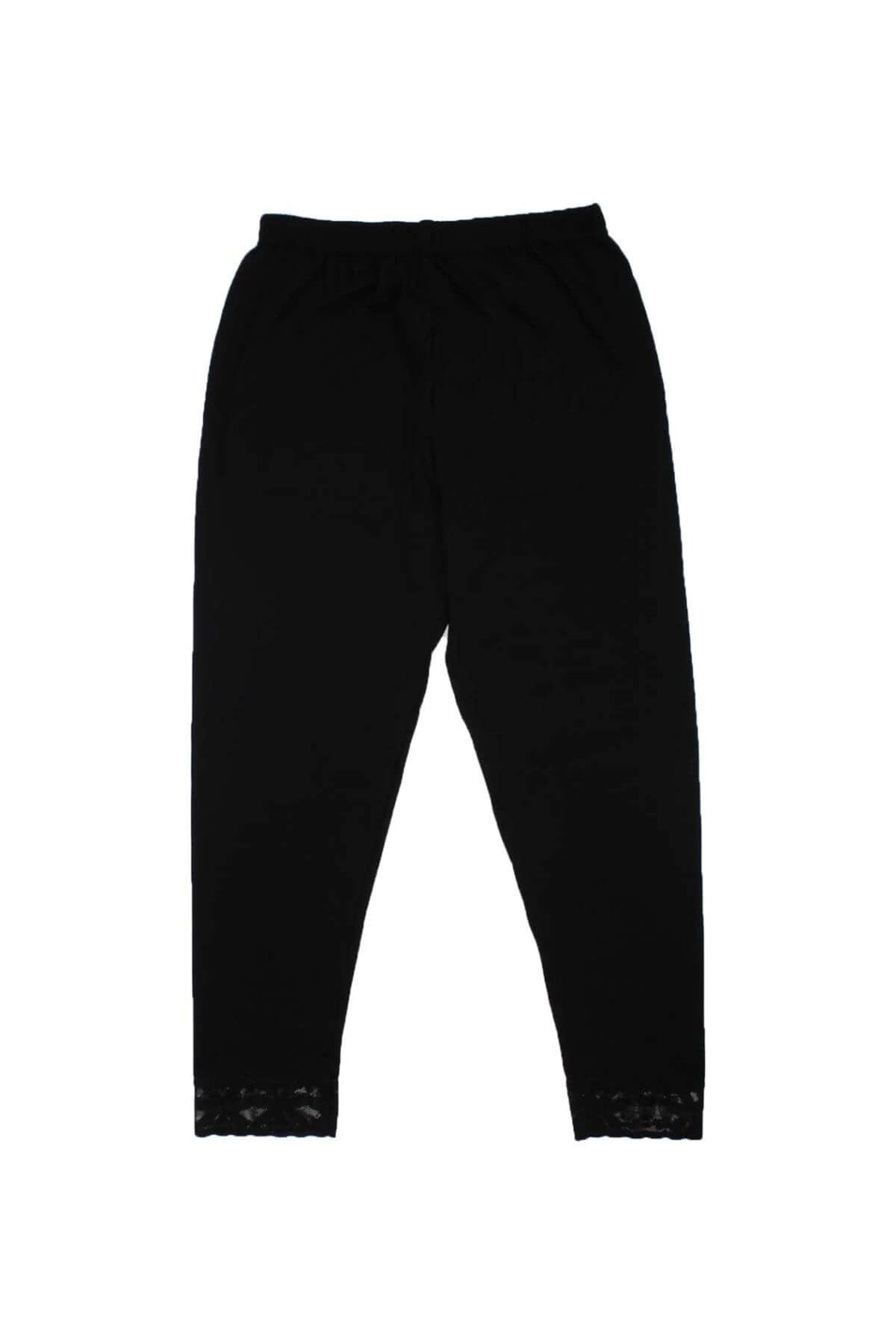 TaytGümüş 3017 Paçaları Dantelli Bayan Penye Tayt