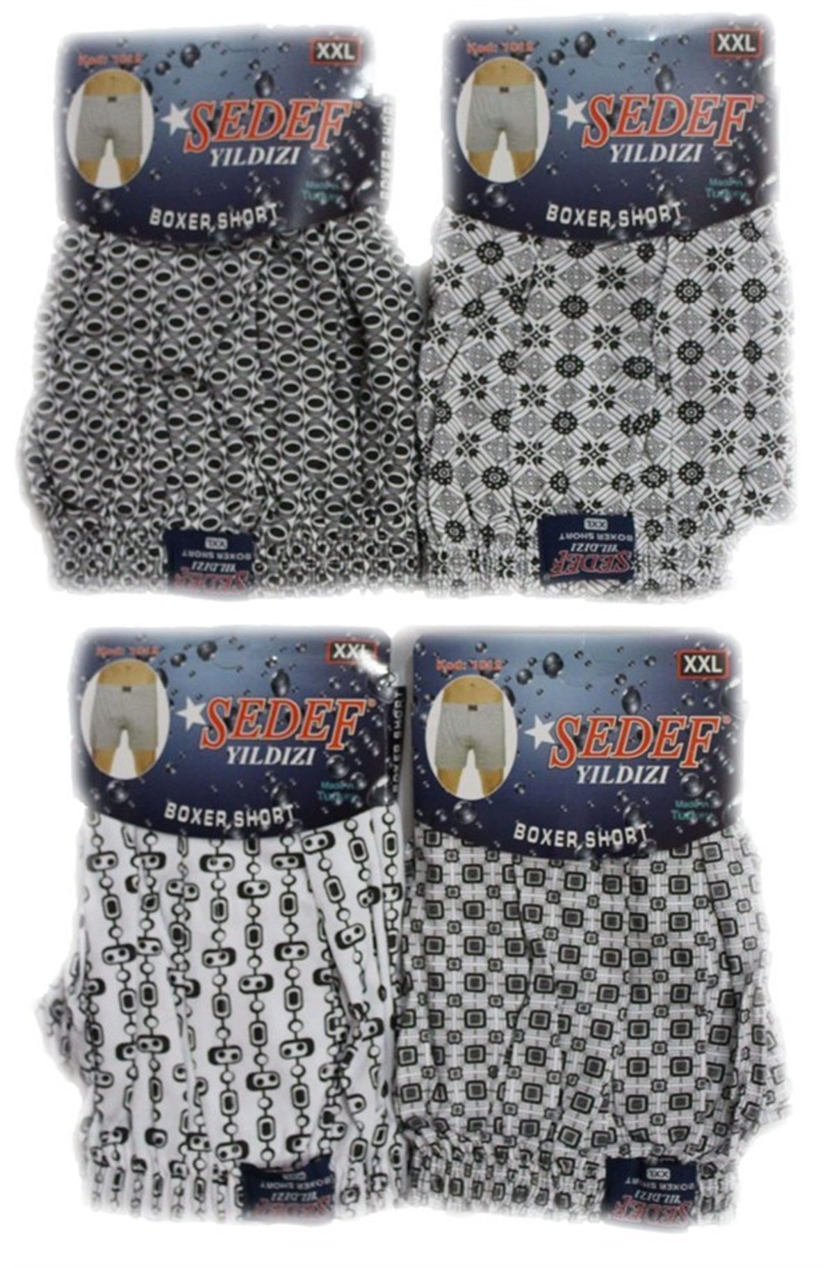 BoxerSedef Yıldız 1012 Penye Emprime Erkek Boxer