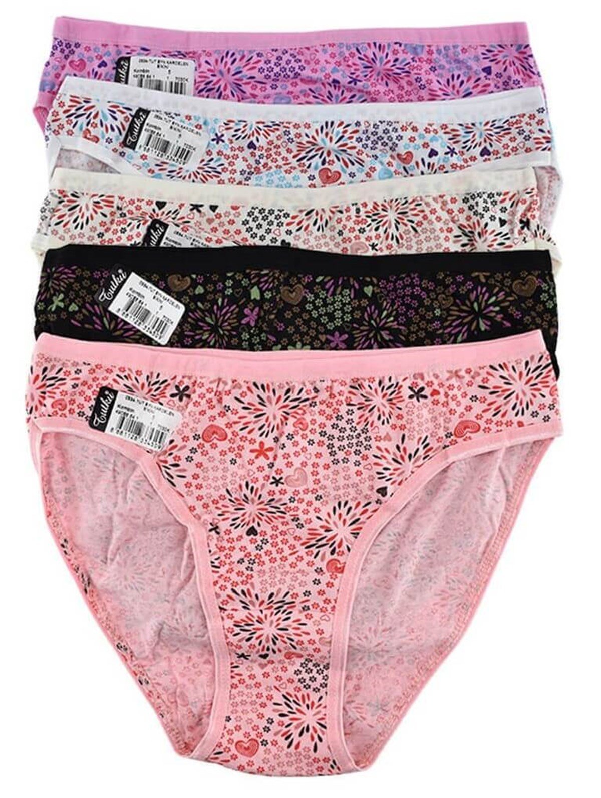 Külot, String, TangaTutku 0534 Kardelen 6'lı Paket Desenli Bayan Elastan Bikini Külot