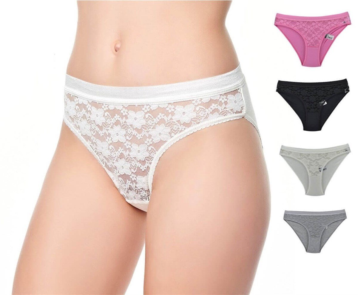 Külot, String, TangaTutku 0725 Safir 6'lı Paket Dantelli Elastan Bayan Bikini Külot