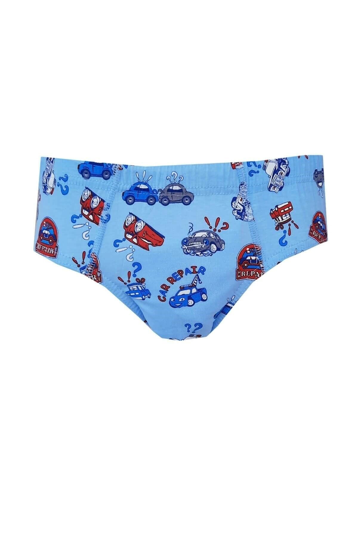 İç GiyimTutku 3'lü Paket Desenli Elastan Emprime Erkek Çocuk Slip